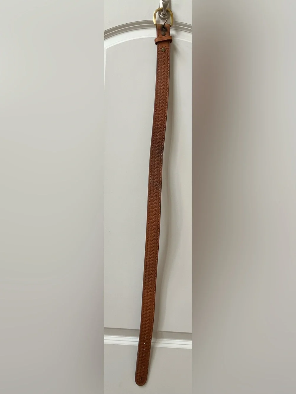 Cobra Gunskin Tooled Leather Basketweave Belt